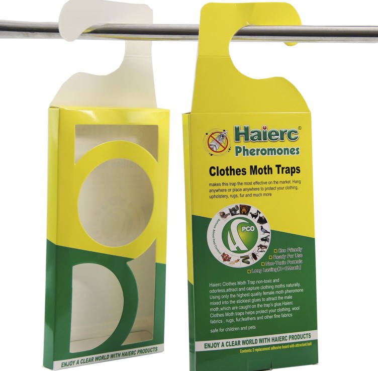 >Haierc Hook Design Moths Glue Trap with Pheromone Attract Clothes Moths Trap Carpet Moths Trap