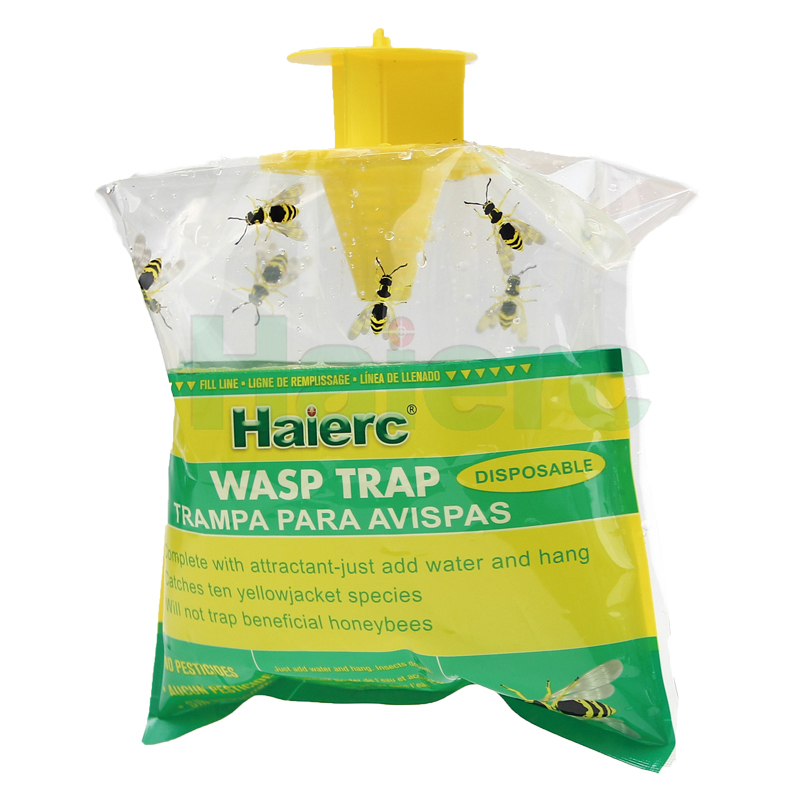 >Haierc Fresh New Outdoor Disposable Plastic Hanging Insect Control Wasp Trap Bag Yellow Jacket Trap HC4702